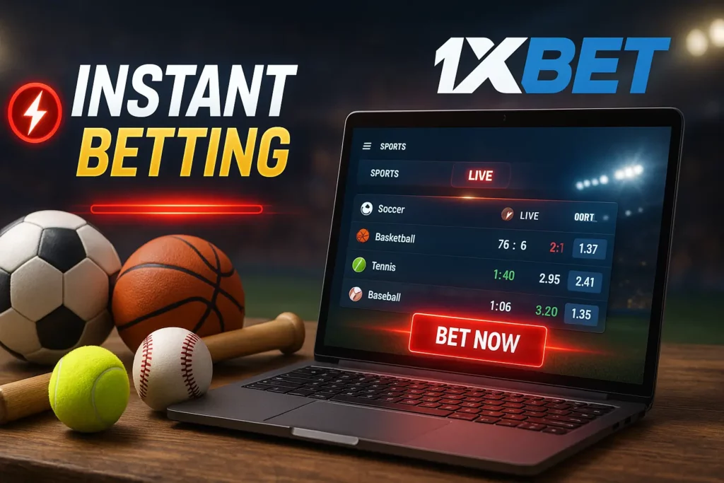 1xBet betting via PC 
